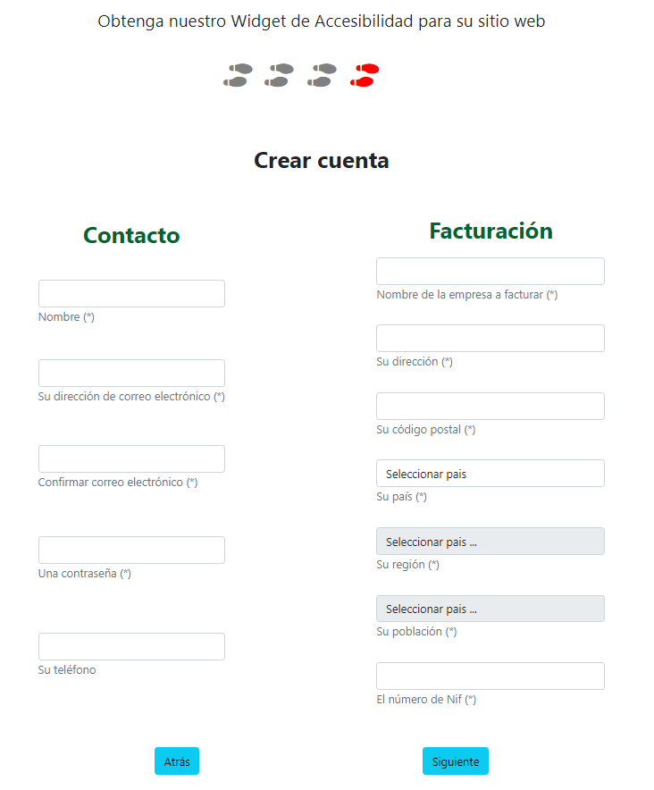 Paso 4: Completa tus datos de contacto